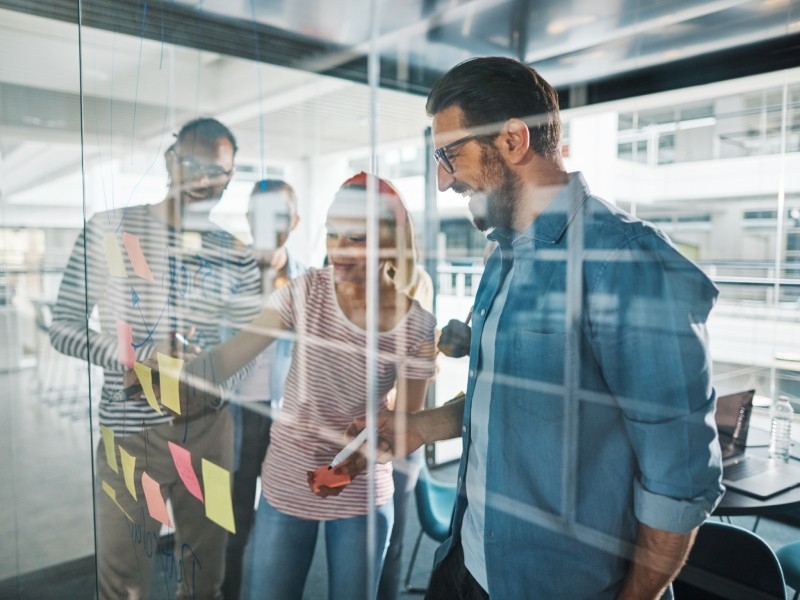 Various people working together in an office