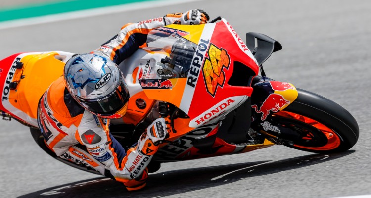 Marc Marquez pilotando su MotoGP del Repsol Honda Team